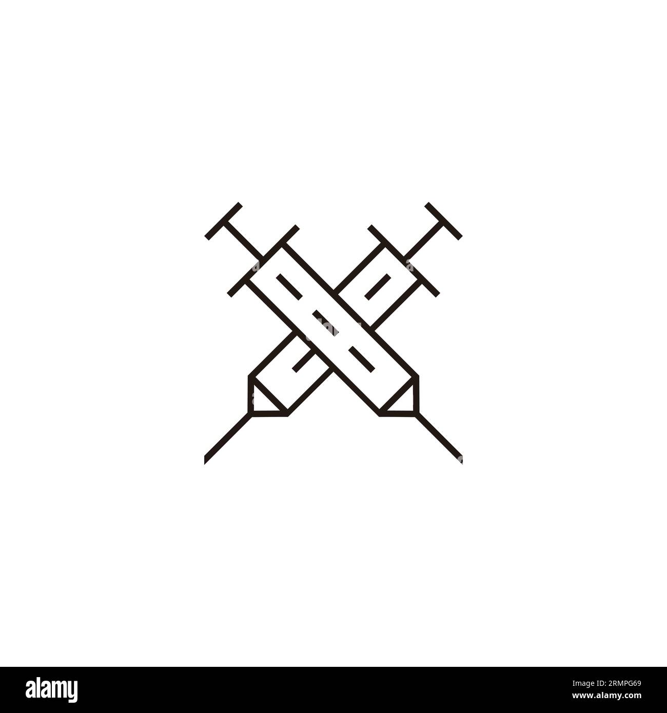 vecteur de logo de décoration de symbole de médecine de drogue de spuit croisé Illustration de Vecteur