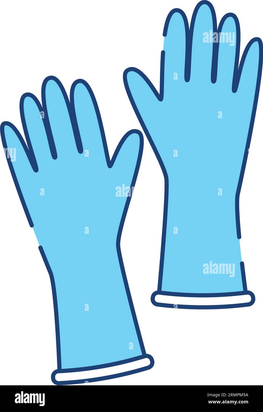 Paire isolée de gants de nettoyage en caoutchouc icône Vector Illustration de Vecteur