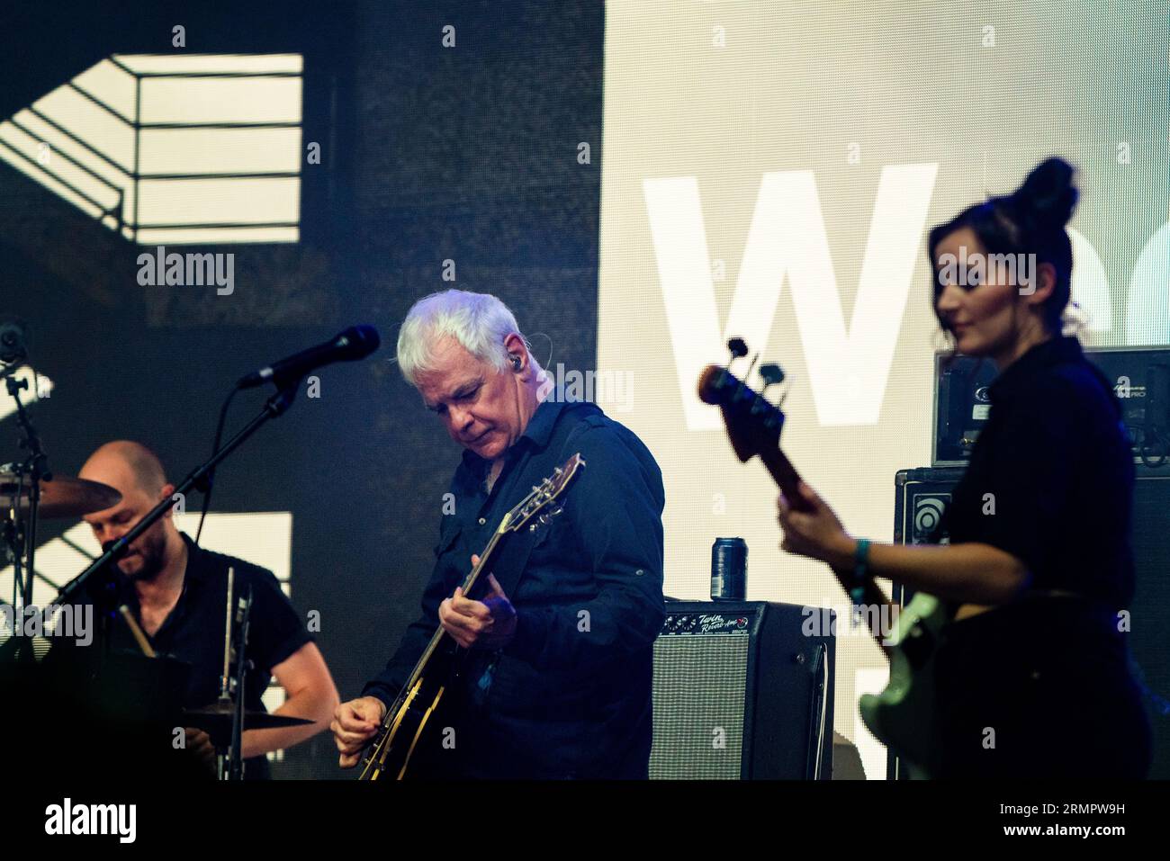 David Gedge de The Wedding Present on the Far Out Stage au Green Man Festival au pays de Galles, Royaume-Uni, août 2023. Photo : Rob Watkins Banque D'Images