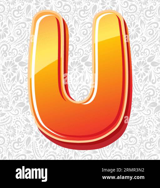 Lettre alphabétique U, Alphabet Letter Design, Alphabet Letter illustration, Latter Art, lettrage illustration, vecteur alphabet, vecteur de police Illustration de Vecteur