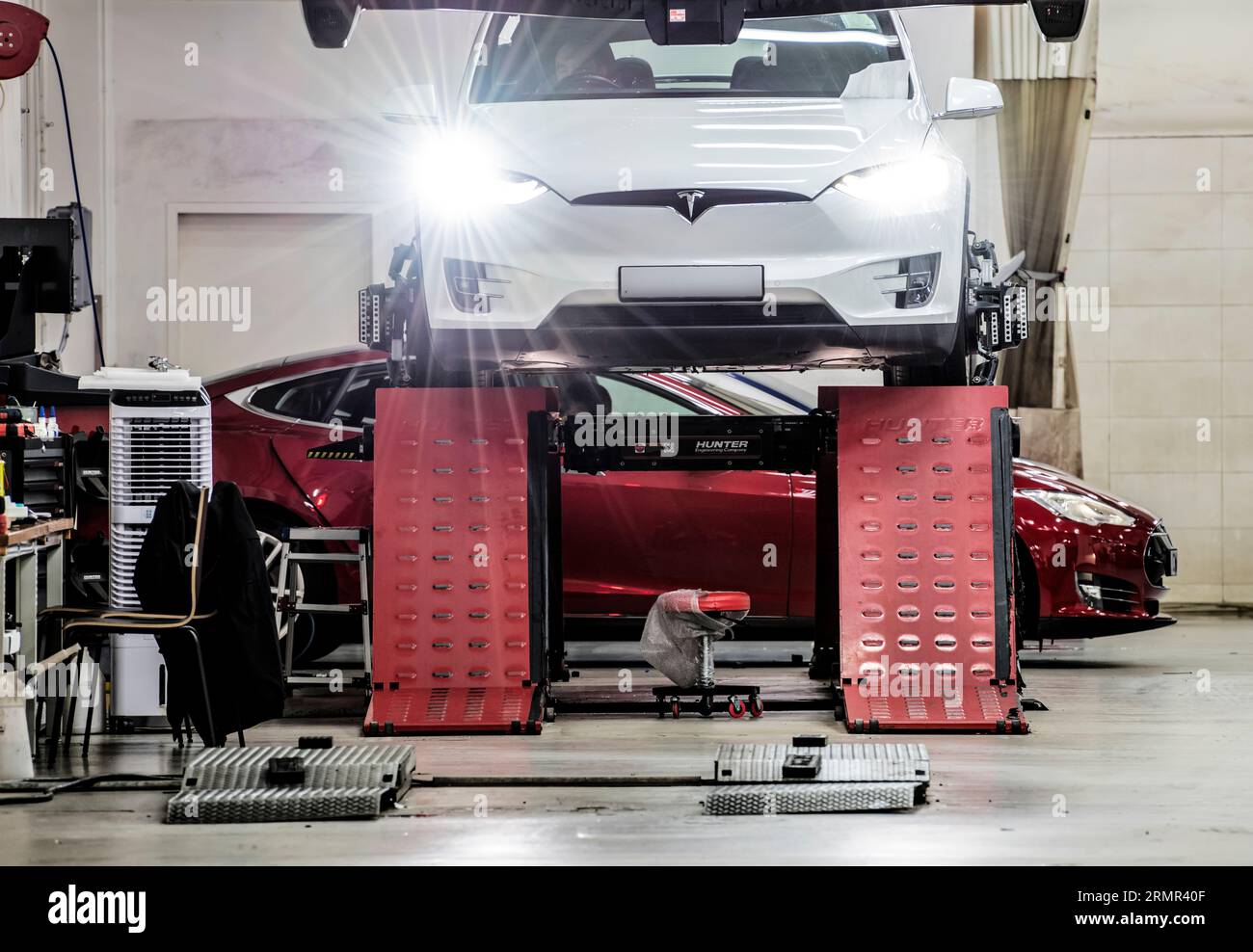 Tesla Cars, Hong Kong, Chine. Banque D'Images