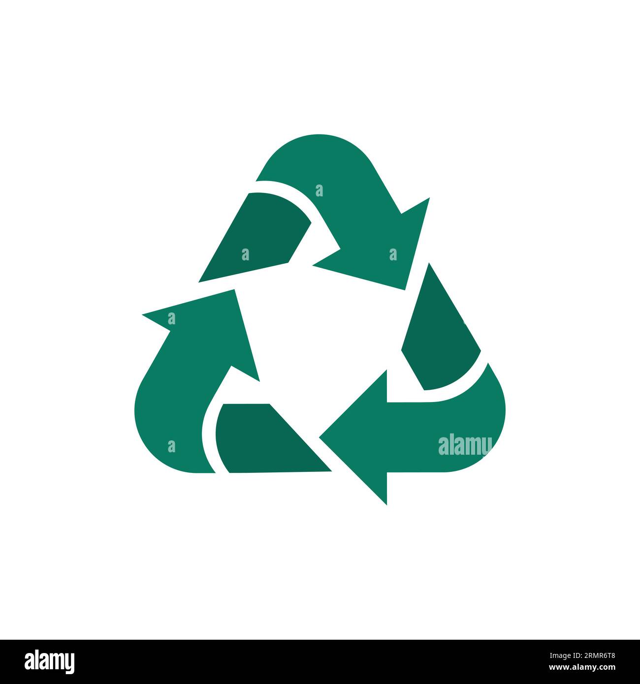 symbole de logo de recyclage de couleur verte fond blanc isolé Illustration de Vecteur