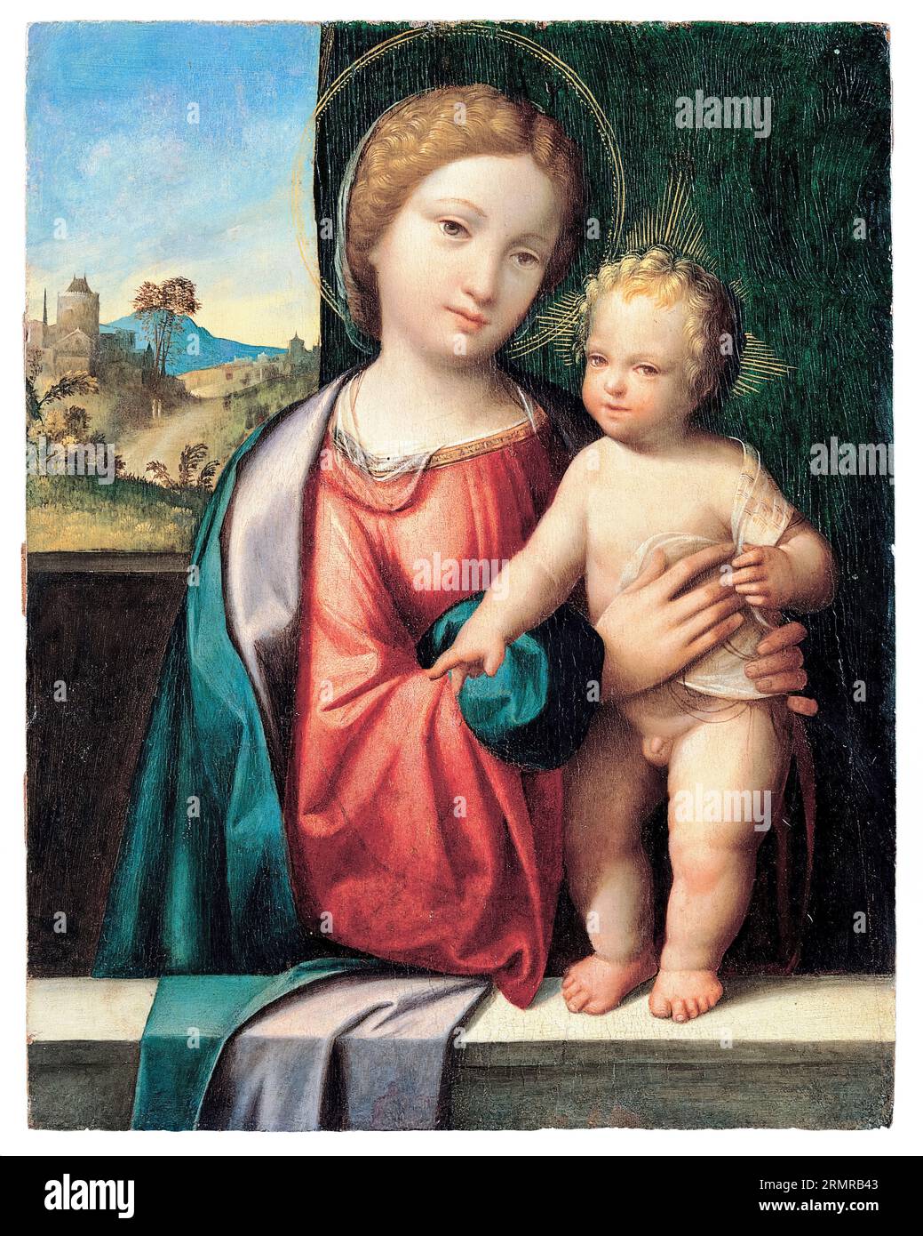 Benvenuto Tisi da Garofalo, Madone avec l'enfant, peinture à l'huile sur bois, 1512-1513 Banque D'Images
