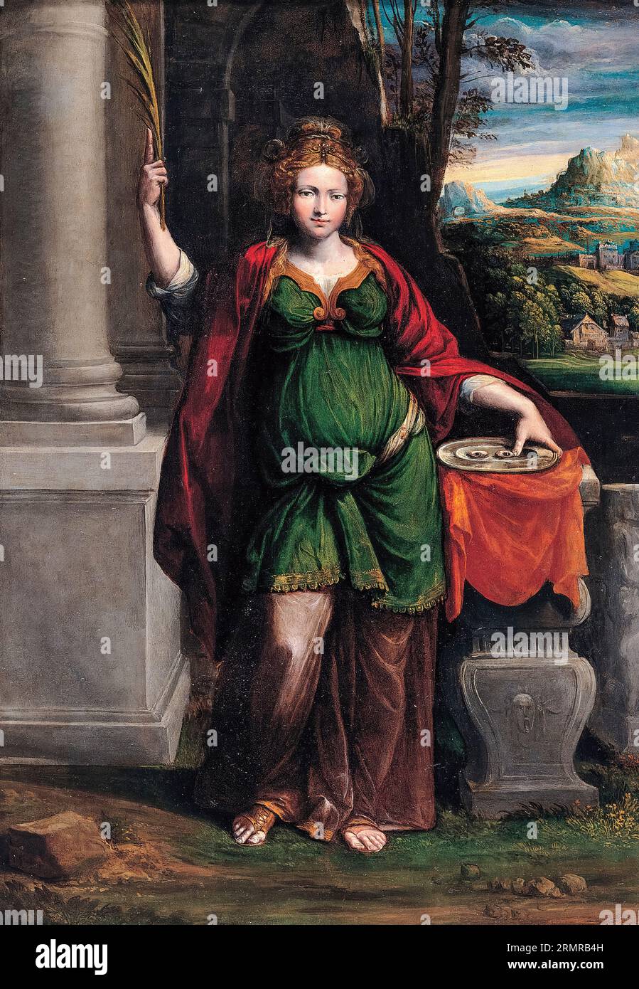 Benvenuto Tisi da Garofalo, Sainte Lucie, peinture à l'huile sur bois, 1535-1540 Banque D'Images
