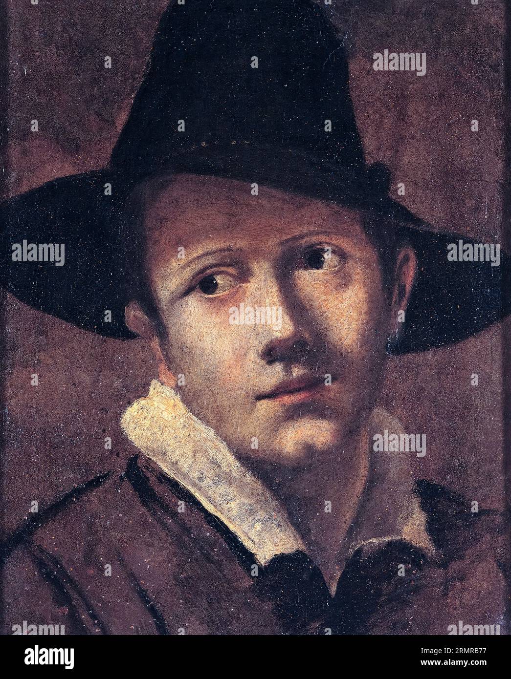 Ludovico Carracci, Portrait d'un jeune homme, peinture à l'huile sur toile, 1583-1585 Banque D'Images
