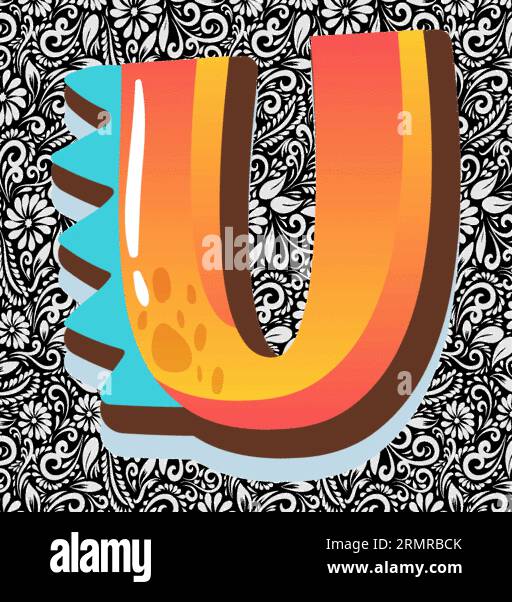 Lettre alphabétique U, Alphabet Letter Design, Alphabet Letter illustration, Latter Art, lettrage illustration, vecteur alphabet, vecteur de police Illustration de Vecteur