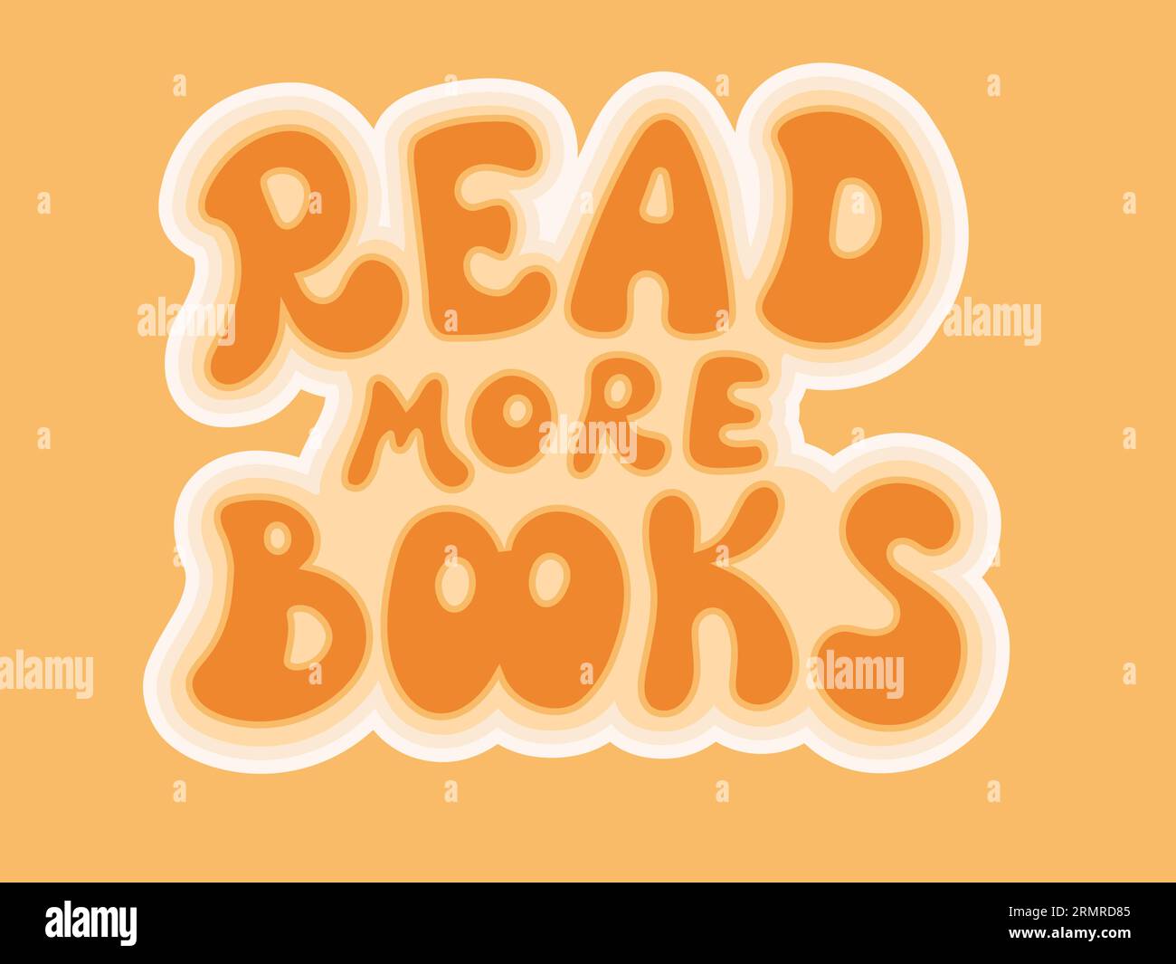 Lire plus de livres lettrage rétro, carte postale vintage Illustration de Vecteur