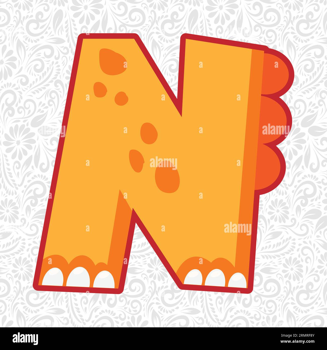 Lettre alphabétique N, Alphabet Letter Design, Alphabet Letter Illustration, Latter Art, lettrage illustration, vecteur alphabet, vecteur de police Illustration de Vecteur