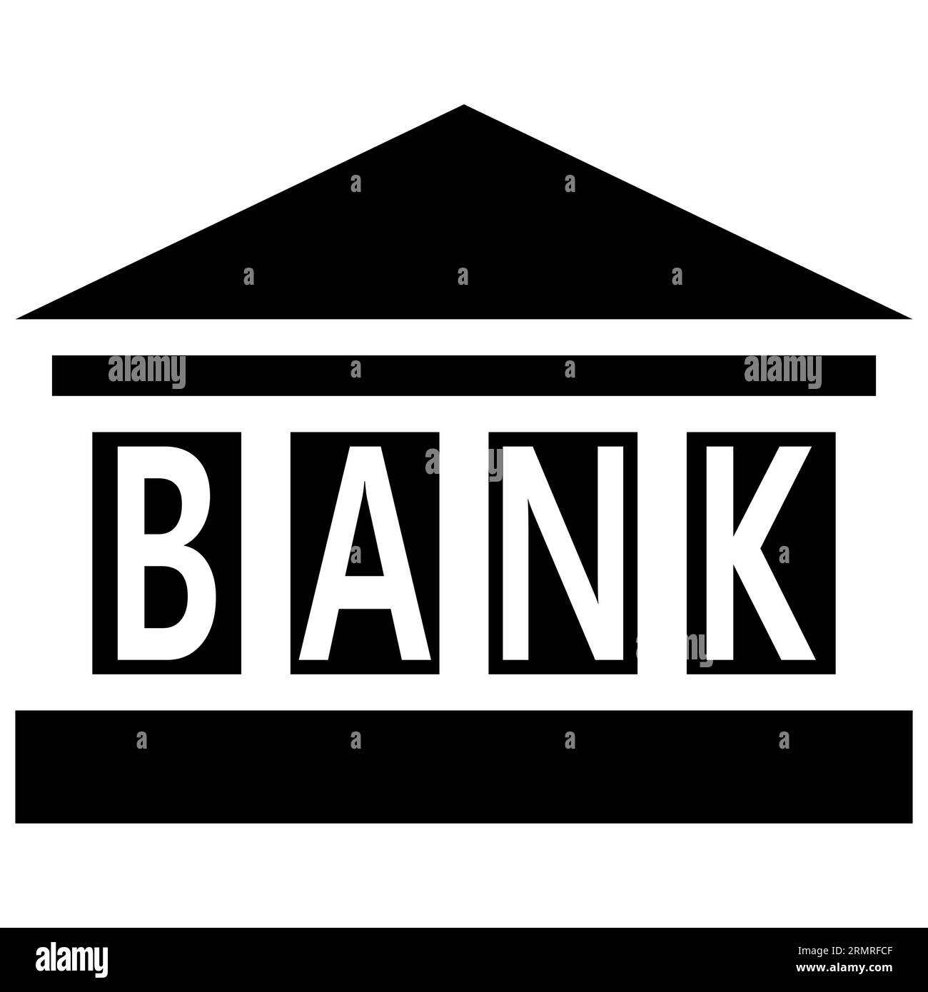 Icône de bâtiment de banque pour les transactions financières d'échange d'argent, logo de la banque Illustration de Vecteur