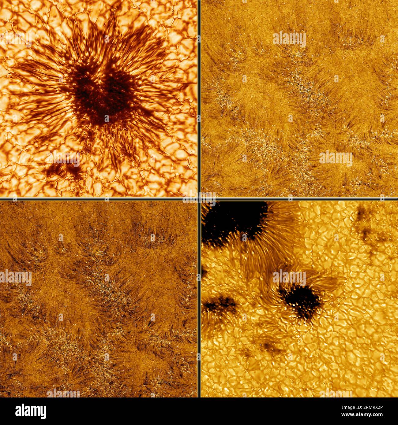 Motifs abstraits de la surface du soleil . Image brute fournie par NSO/AURA/NSF Banque D'Images