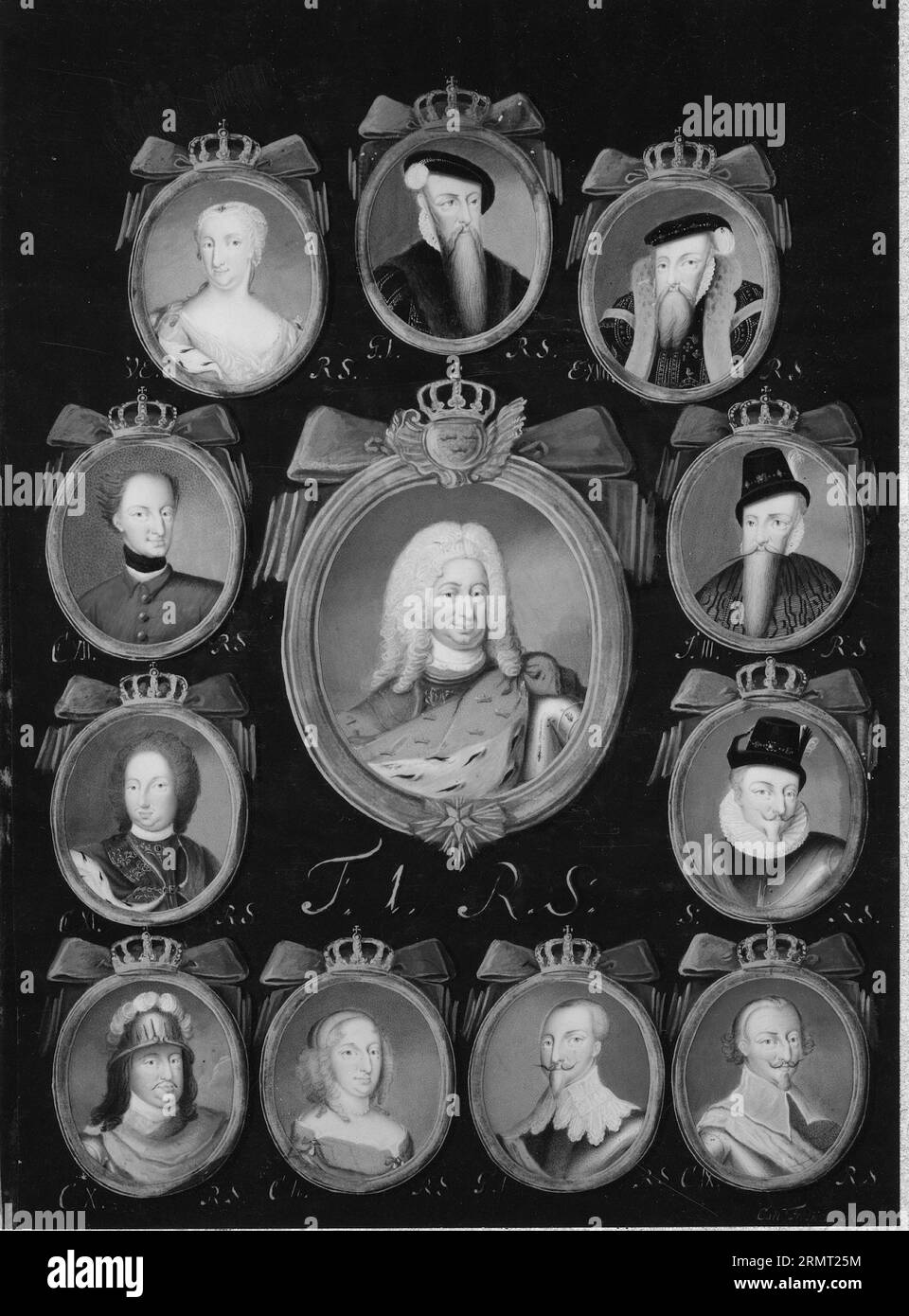 Gustav I - Fredrik I, Regentserie med 12 Porträtt Date inconnue par Carl Fredrik Mörck Banque D'Images