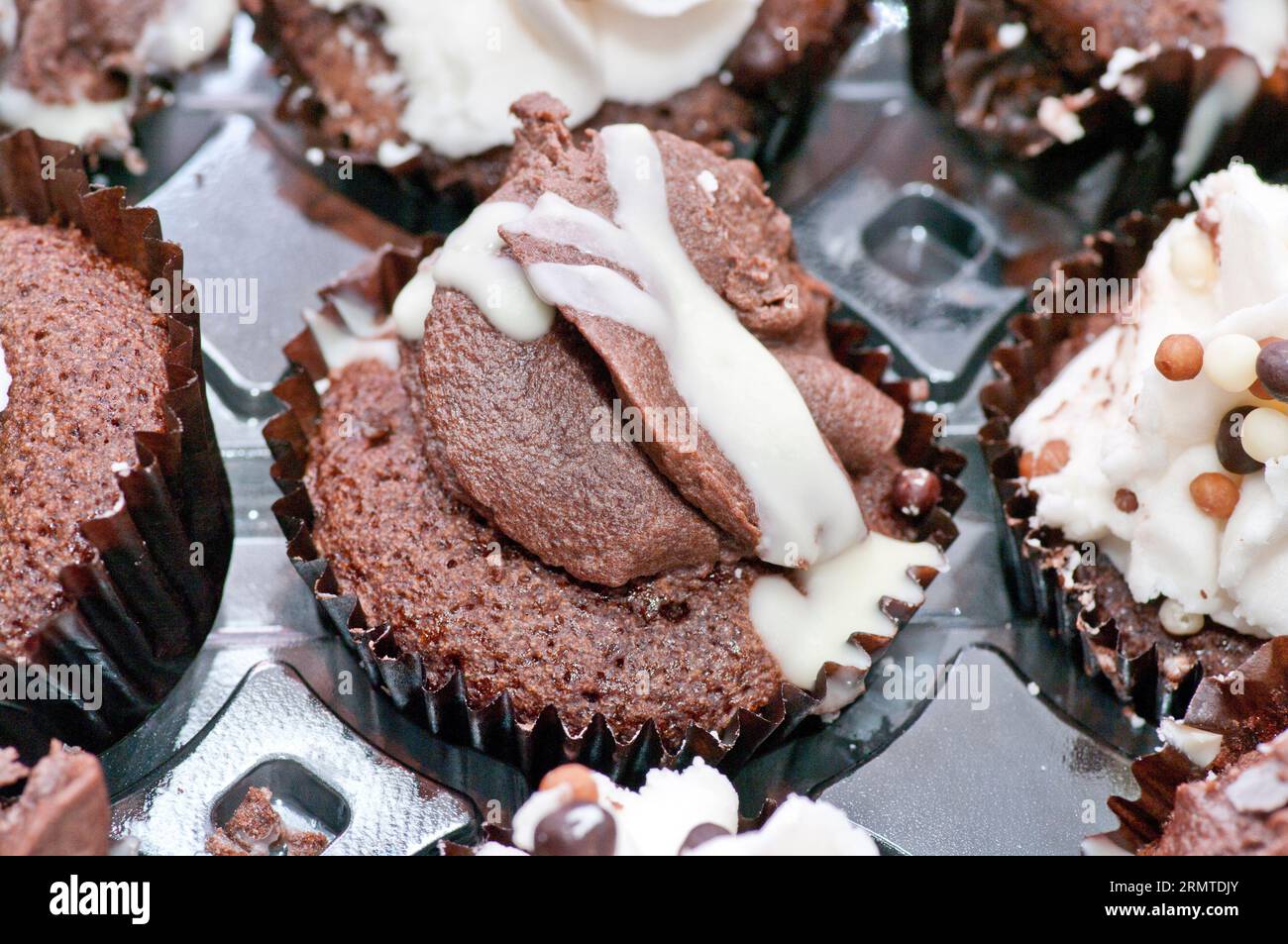Mini petite tasse de chocolat Cake Cupcake Banque D'Images