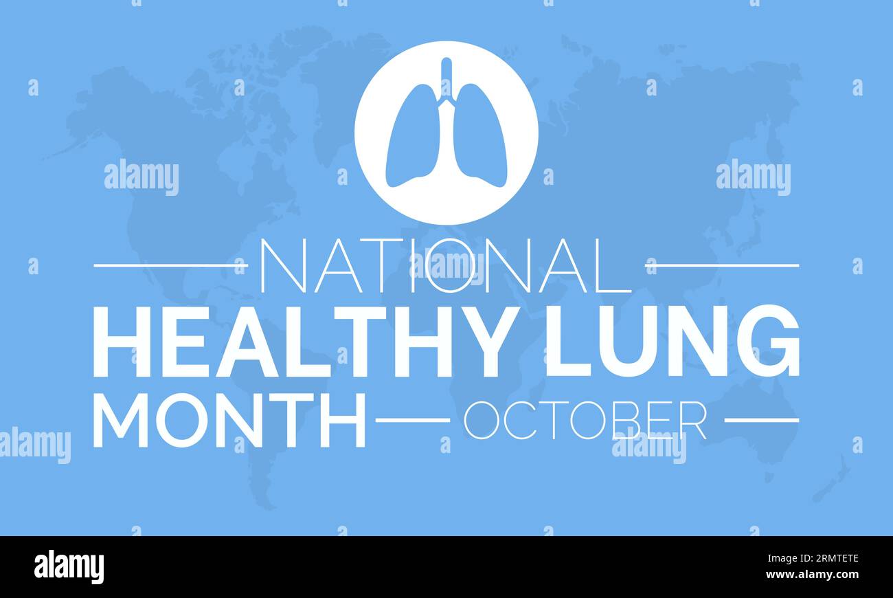 Le mois national de la santé pulmonaire donne la priorité à la défense de la santé pulmonaire, à l'éducation et à l'autonomisation pour une respiration plus forte et une vitalité à long terme. Vector Illustra Illustration de Vecteur