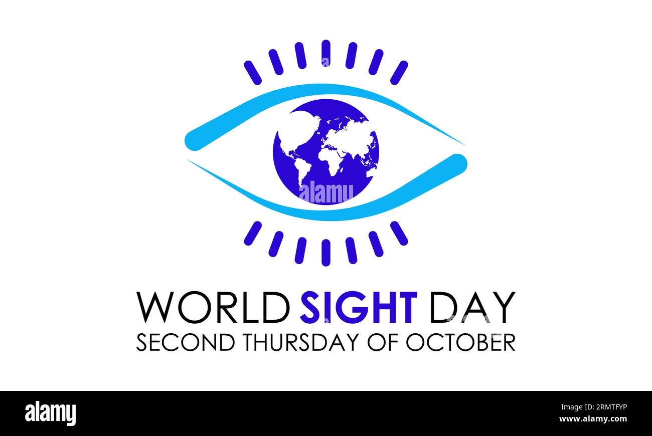 Célébrez la Journée mondiale de la vue - promouvoir la santé oculaire mondiale et le bien-être de la vision par la sensibilisation et l'action. Clarté et vision pour un monde plus lumineux Illustration de Vecteur