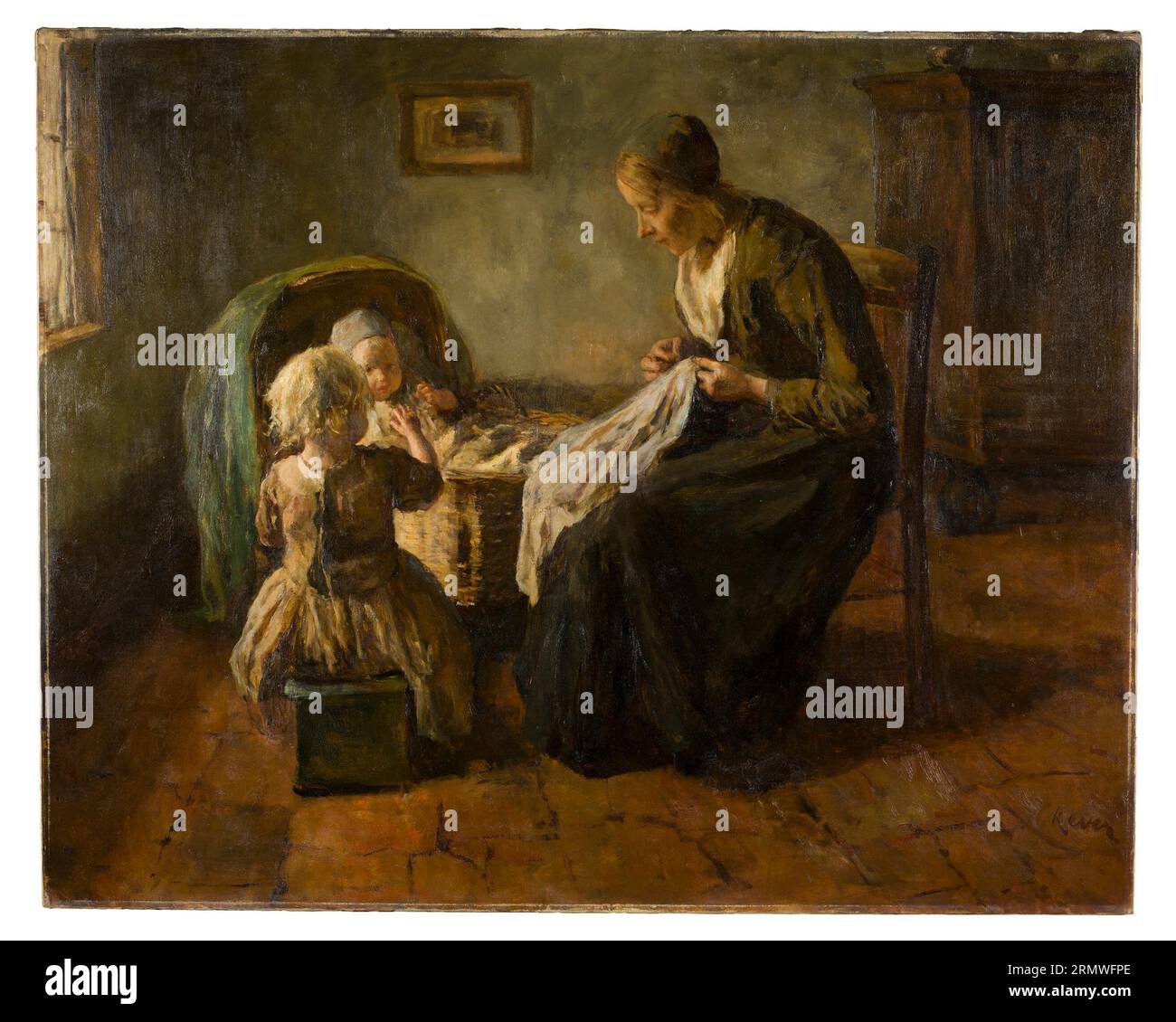 Mère et enfants de Jacob Simon Hendrik Kever Banque D'Images