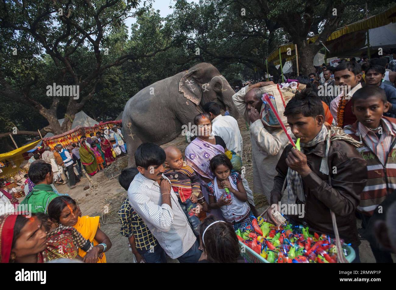 (141107) -- PATNA, des villageois indiens visitent la foire annuelle du bétail Sonepur, à environ 25 km de Patna, capitale de l'État indien oriental du Bihar, le 6 novembre 2014. La foire a eu lieu au confluent du Gange et du Gandak. )(azp) INDE-PATNA-FOIRE DU BÉTAIL TumpaxMondal PUBLICATIONxNOTxINxCHN les villageois indiens de Patna visitent la foire annuelle du bétail Sonepur à environ 25 km de Patna capitale de l'État indien oriental du Bihar nov 6 2014 la foire quel héros À la confluence du fleuve Gange et EGP Inde Patna Foire du bétail PUBLICATIONxNOTxINxCHN Banque D'Images