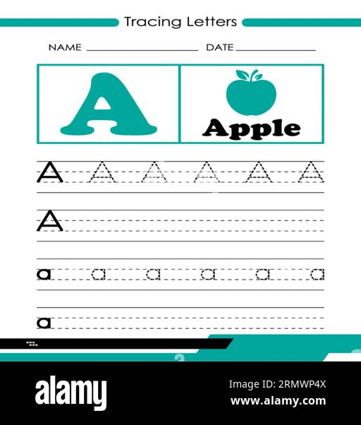 Traçage des lettres A, Tracing Letters Vector, Alphabet Letter Design, Alphabet Letter Illustration, Latter Art, Letter Illustra Illustration de Vecteur