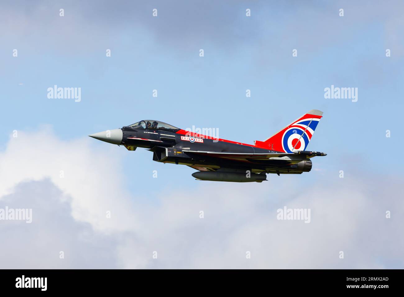 RAF Typhoon Display Team Blackjack jet de RAF Coningsby. Banque D'Images