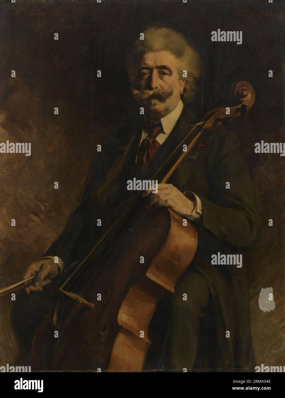 Portret van Joseph C.H. Hollman (1852-1926), violoncelliste 1904 de Julian Russell Story Banque D'Images