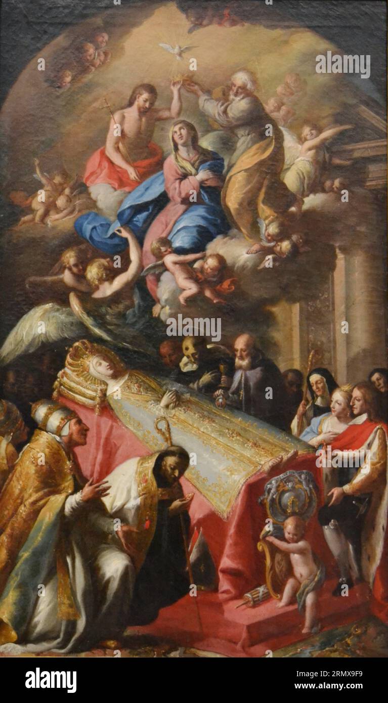 Vierge du siège ou du Miracle du 18e siècle par José Camarón y Bononat Banque D'Images