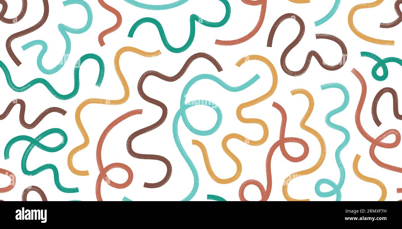 Creative Bold pinceau ligne abstraite art abstrait fond sans couture, bannière. Motif vectoriel griffons colorés. Illustration de Vecteur