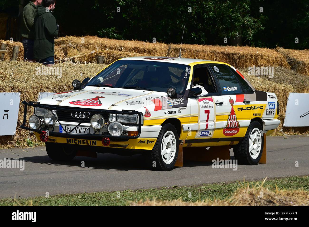 Stig Blomqvist, Audi 200 Quattro Safari, 50 ans de WRC, Championnat du monde des rallyes, Une sélection des voitures WRC les plus belles et les plus réussies au monde, cov Banque D'Images