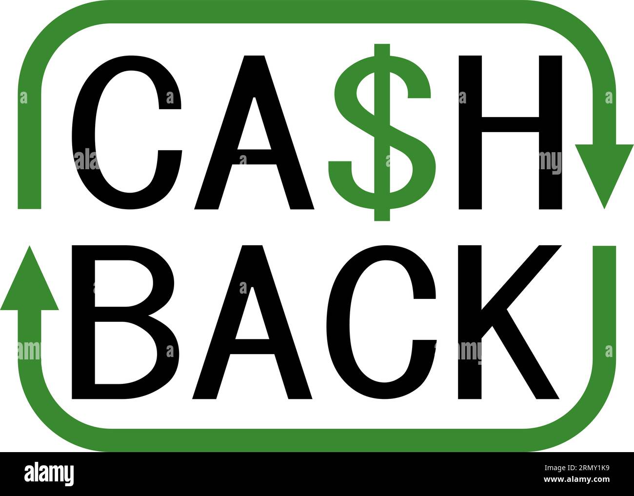 Icône cashback, signe de transfert d'argent, symbole de flèche de rotation, cash back Illustration de Vecteur