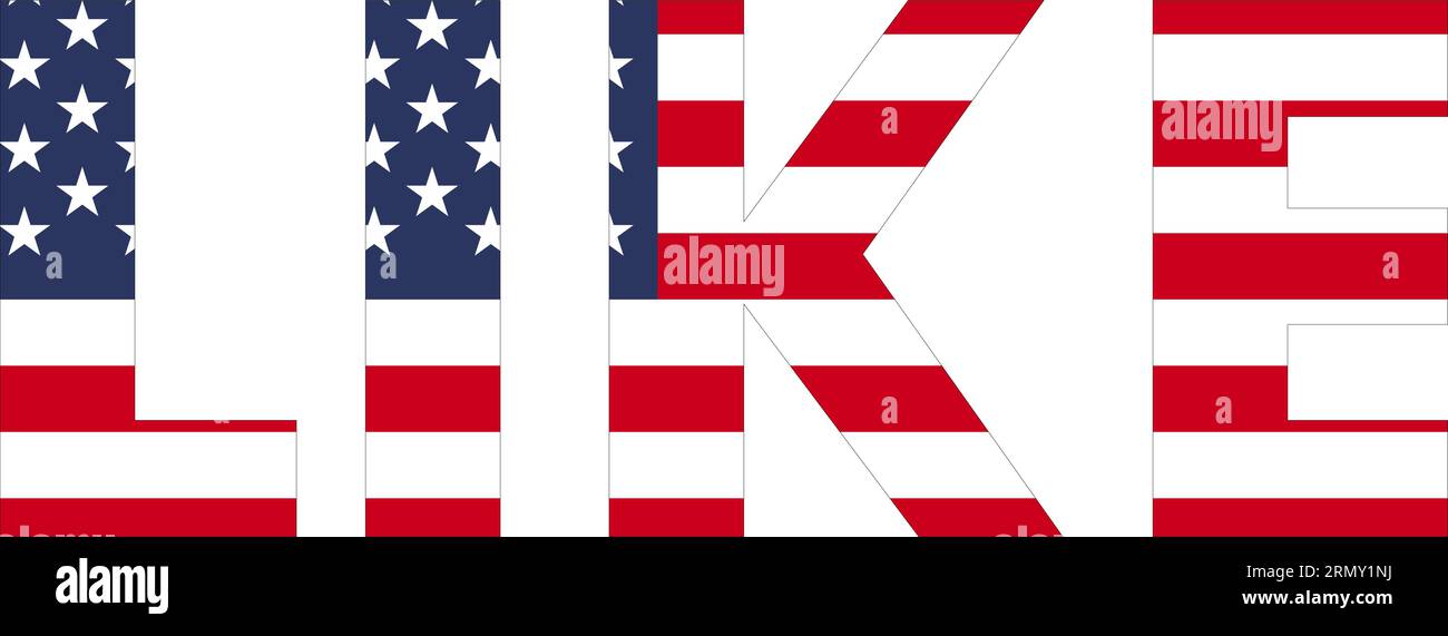 Texte de mot comme drapeau USA, mot comme sous nous drapeau Illustration de Vecteur