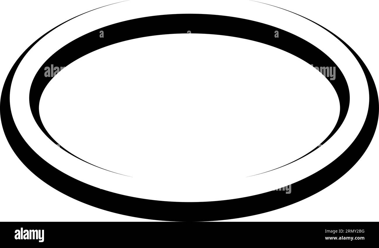 Cadre de bannière ronde ovale lignes élégantes, bordures dessinées à la main Illustration de Vecteur