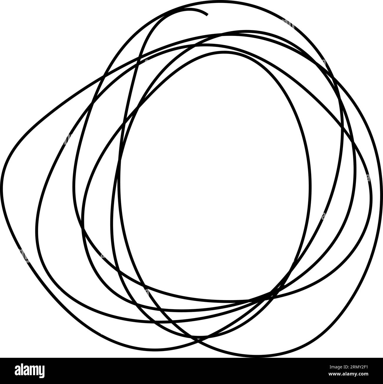 Rond Doodle Sgribble Circle dessiné à la main en forme de séparateur de ligne mince Illustration de Vecteur