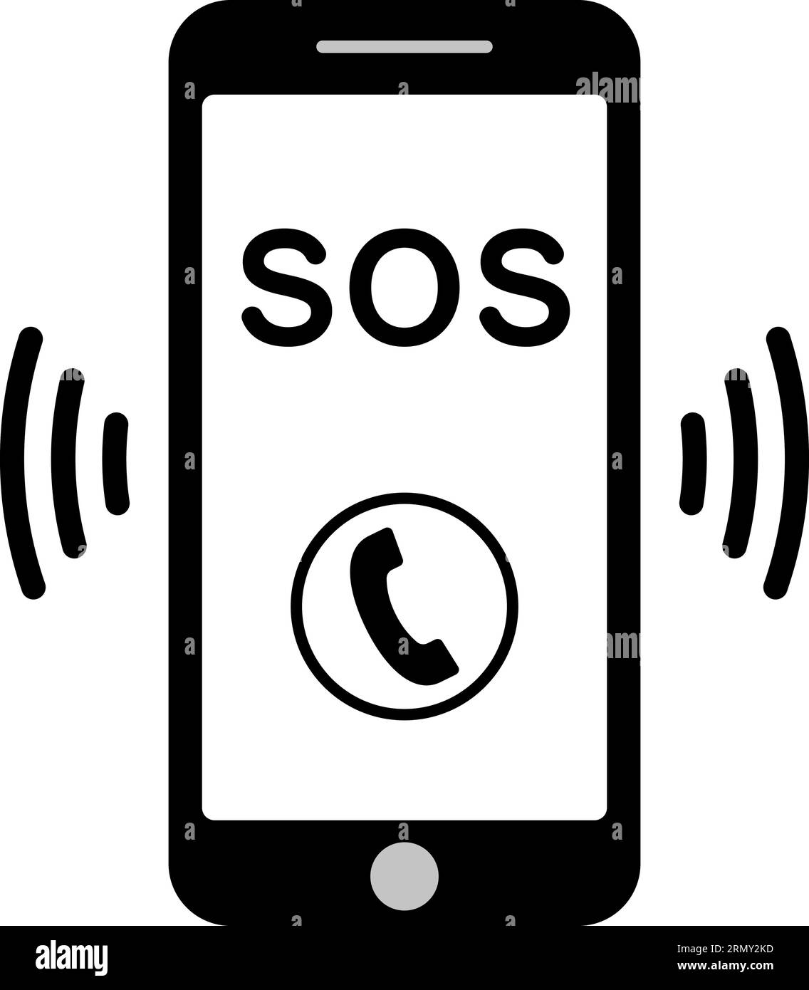 Icône d'appel SOS téléphone, vecteur d'aide d'appel sos sur le signe de téléphone Illustration de Vecteur