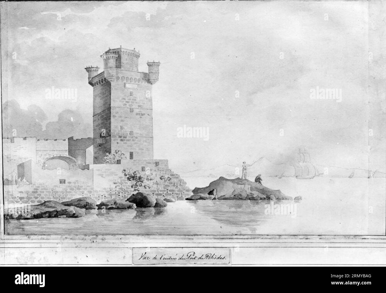 från hamninloppet till Rhodos de Carl Gustaf Löwenhielm Banque D'Images