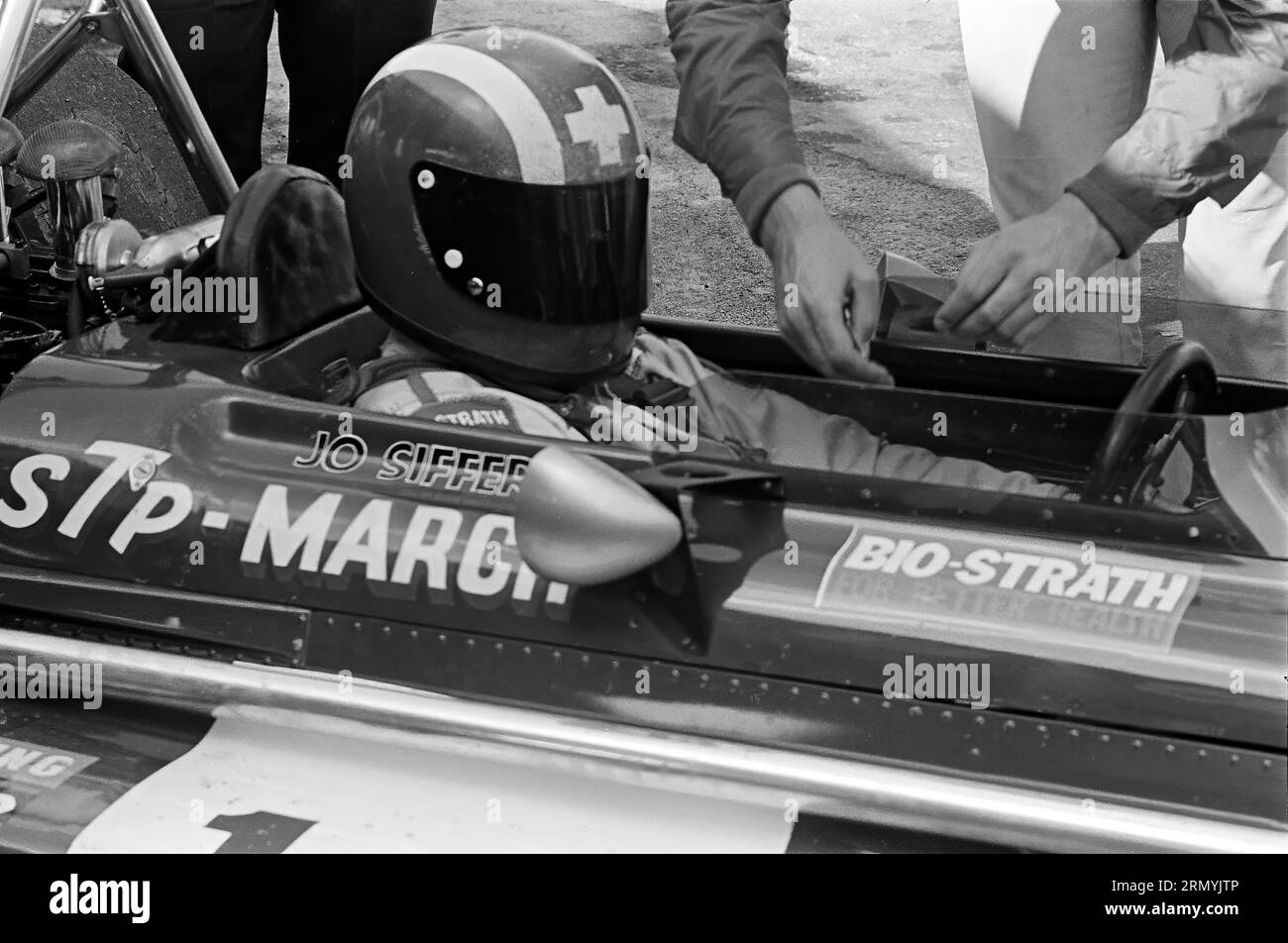 JO Siffert en mars 701 au Grand Prix de F1 Watkins Glen 1970, a commencé 23e, a terminé 9e. Banque D'Images