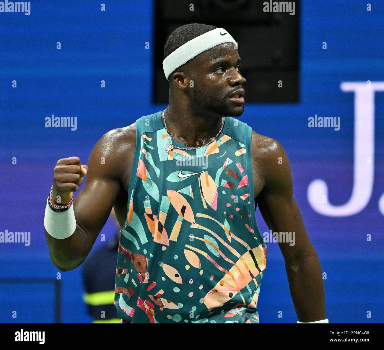 New York, États-Unis. 30 août 2023. US Open Flushing Meadows 30//08/2023 jour 3 Frances Tiafoe (USA) remporte le deuxième tour de match crédit : Roger Parker/Alamy Live News Banque D'Images