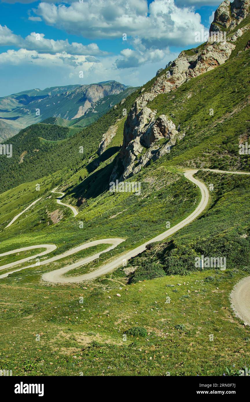 Col de Teskeytorpo , 3133м, région de Kochkor, Kirghizistan Banque D'Images