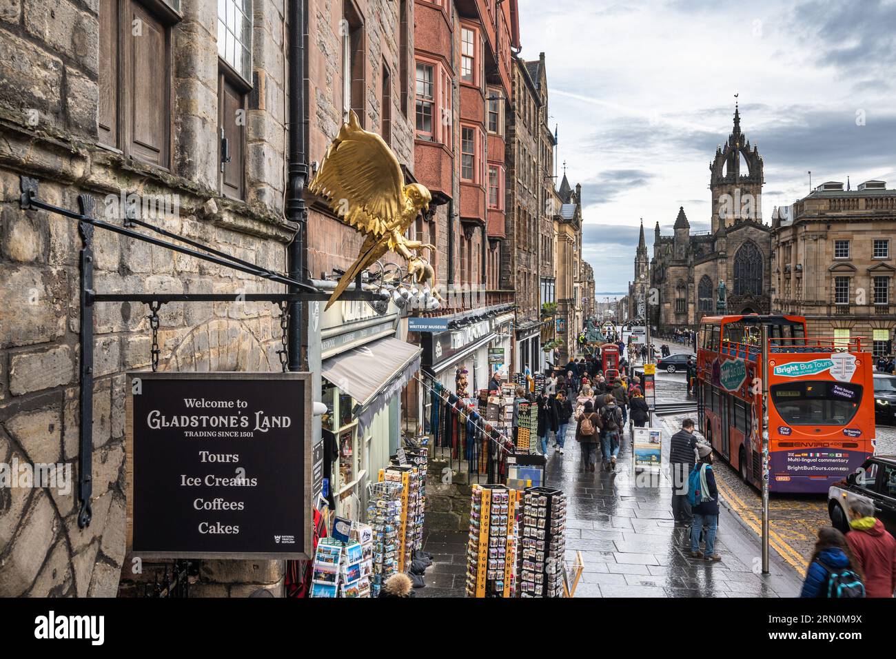 Gros plan d'un Gladstone's Land à Edinburgh Royal Mile, en Écosse Banque D'Images