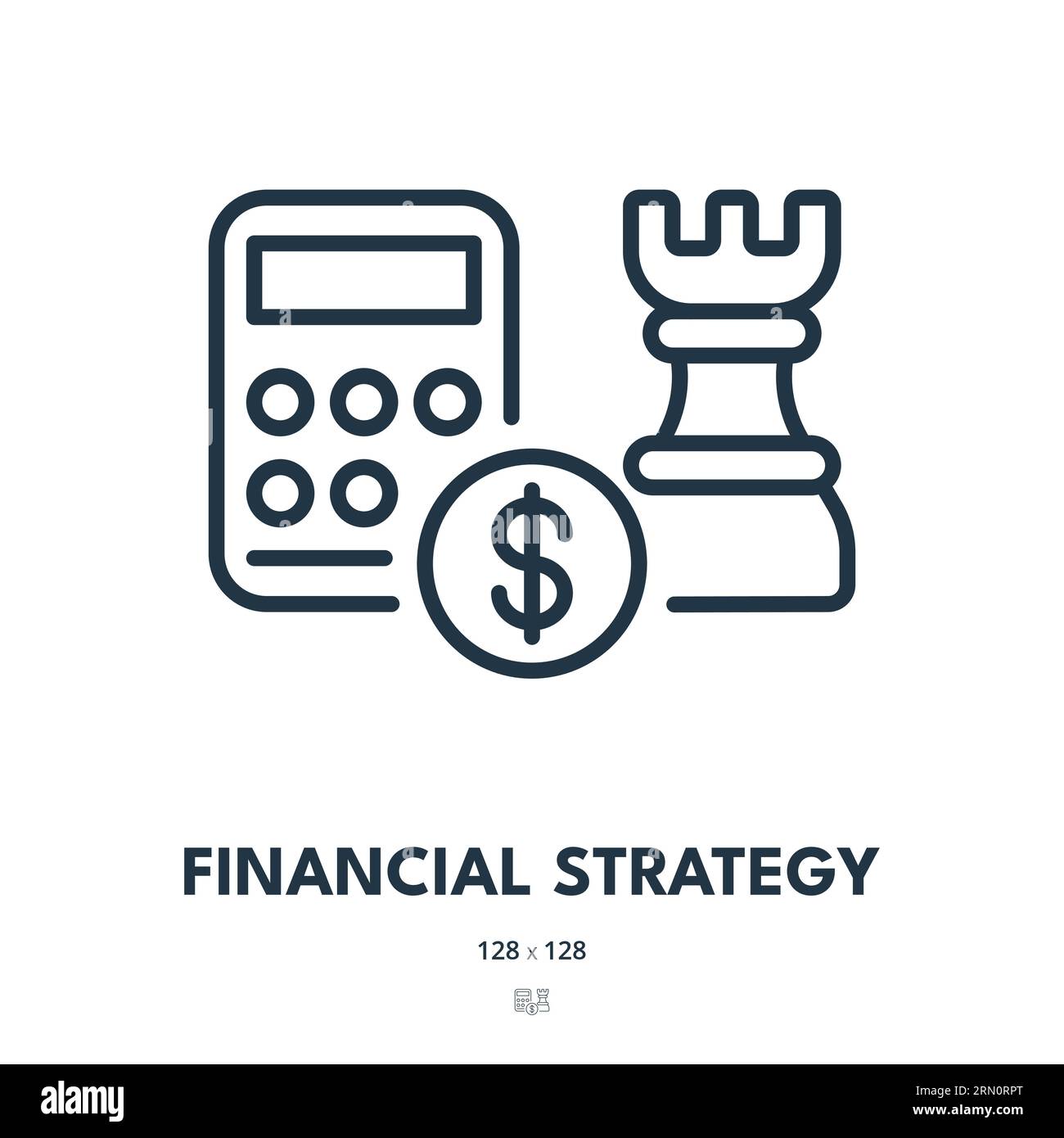 Icône Stratégie financière. Finance, investissement, planification. Contour modifiable. Icône vecteur simple Illustration de Vecteur