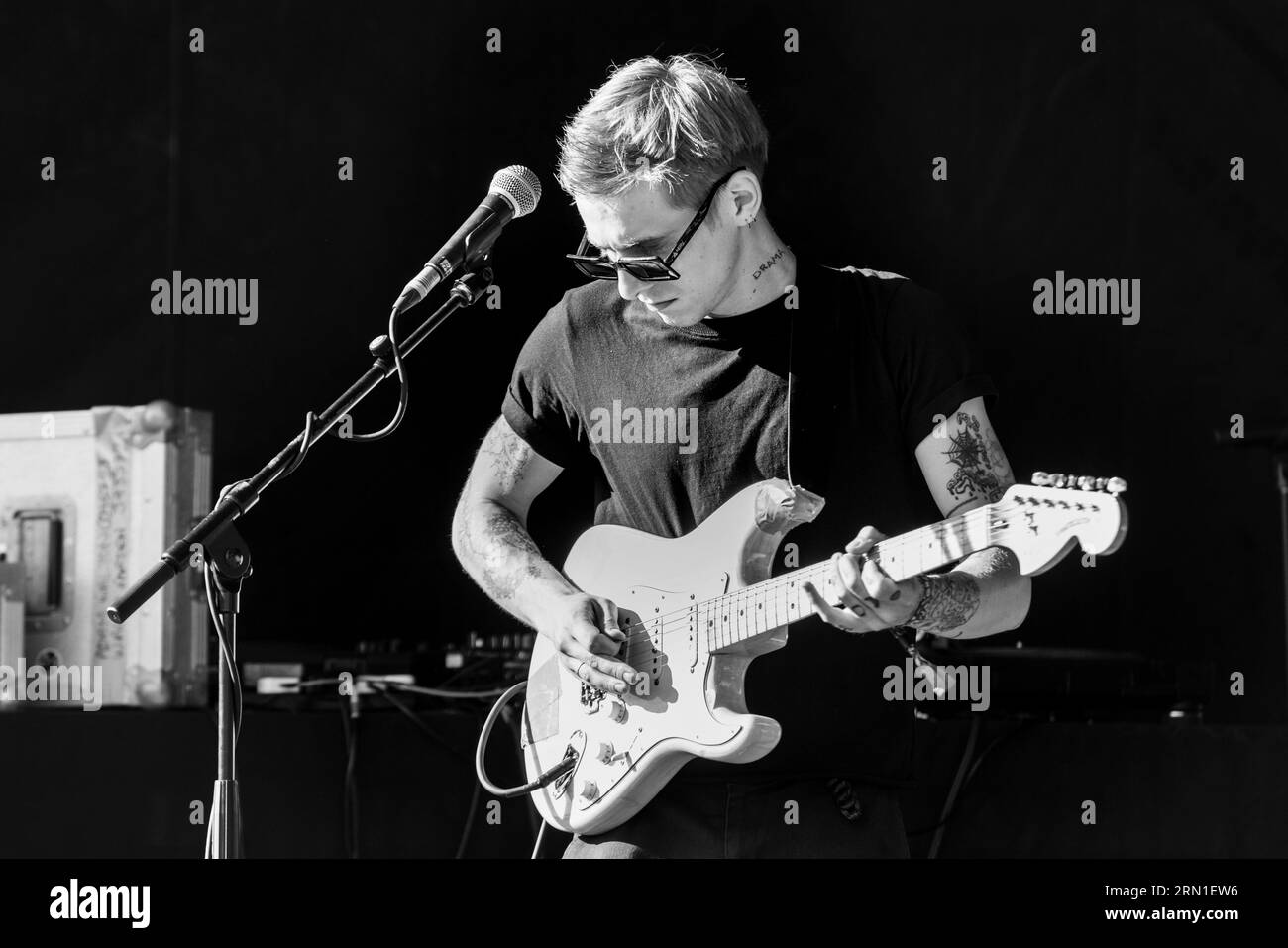 Echo Marshall de Thus Love sur la scène du jardin clos au Green Man Festival au pays de Galles, Royaume-Uni, août 2023. Photo : Rob Watkins Banque D'Images