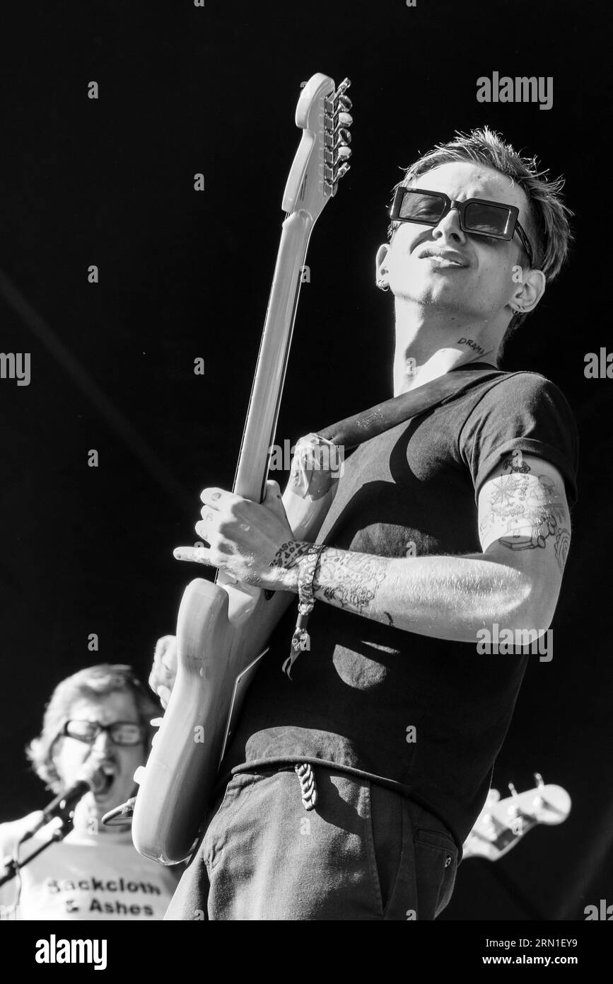 Echo Marshall de Thus Love sur la scène du jardin clos au Green Man Festival au pays de Galles, Royaume-Uni, août 2023. Photo : Rob Watkins Banque D'Images