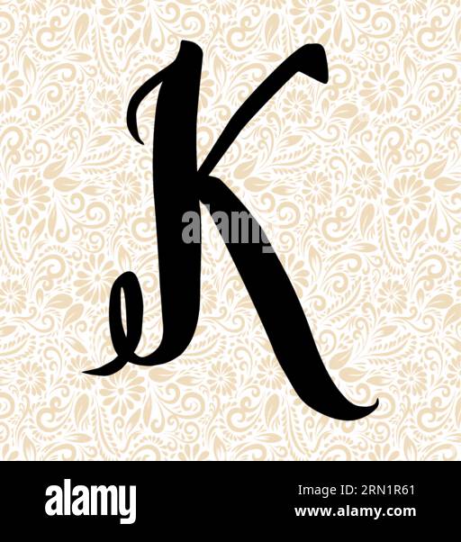 Sweet Alphabet K UPPER , vecteur alphabet noir, vecteur alphabet, vecteur silhouette alphabet, vecteur police, Latter Art, Alphabet Vector, font Vector Illustration de Vecteur