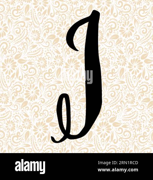 UPPER Alphabet J doux , vecteur alphabet noir, vecteur alphabet, vecteur silhouette alphabet, vecteur police, Latter Art, Alphabet Vector, font Vector Illustration de Vecteur