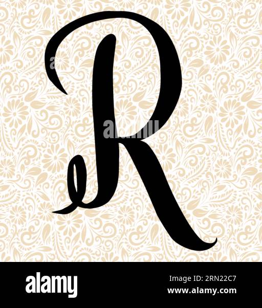 Sweet Alphabet R UPPER , vecteur alphabet noir, vecteur alphabet, vecteur silhouette alphabet, vecteur police, Latter Art, Alphabet Vector, font Vector Illustration de Vecteur