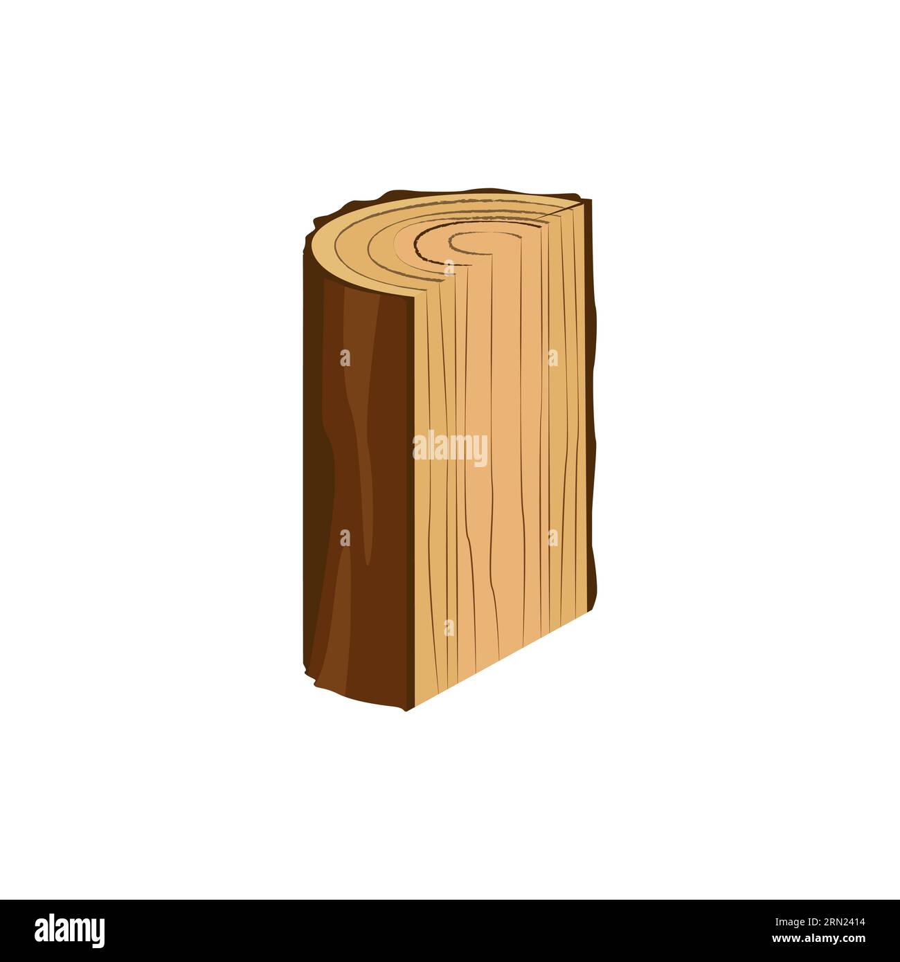 Moitié de l'illustration de souche en bois Illustration de Vecteur