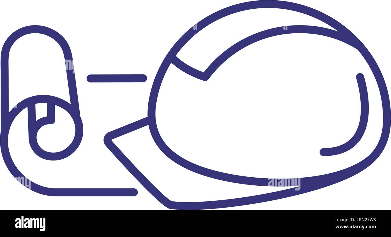 Icône de ligne de casque de construction Illustration de Vecteur