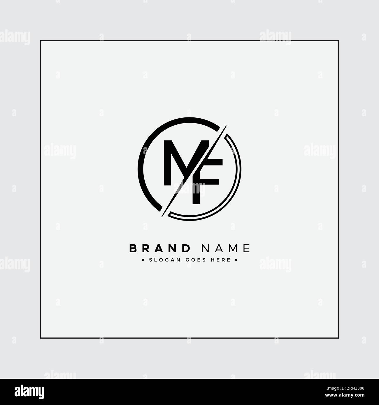 Lettre abstraite MF logo - modèle de monogramme initial pour Alphabet M et F. Illustration de Vecteur