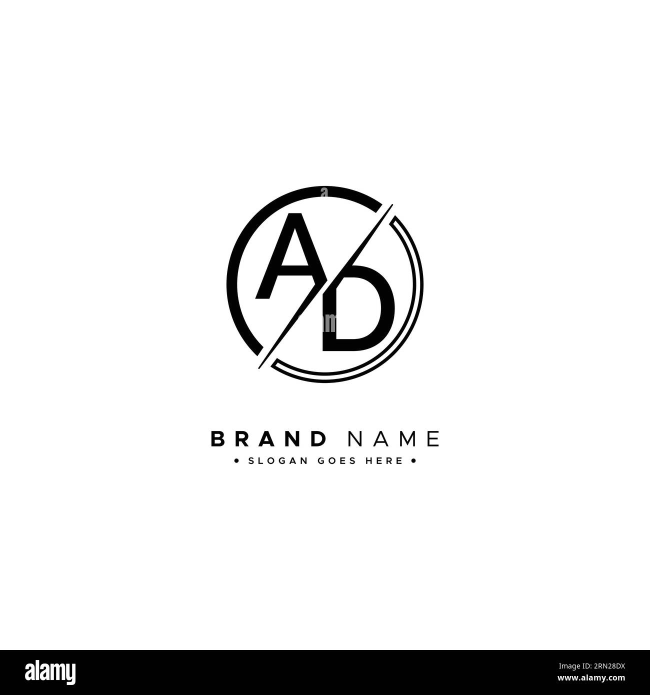 Lettre abstraite AD logo - modèle de monogramme initial pour les alphabets A et D. Illustration de Vecteur