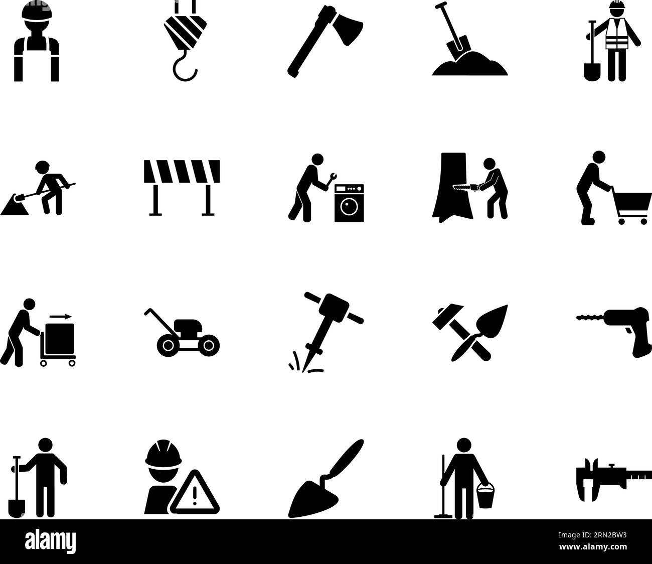 Jeu d'icônes de construction et de réparation Illustration de Vecteur