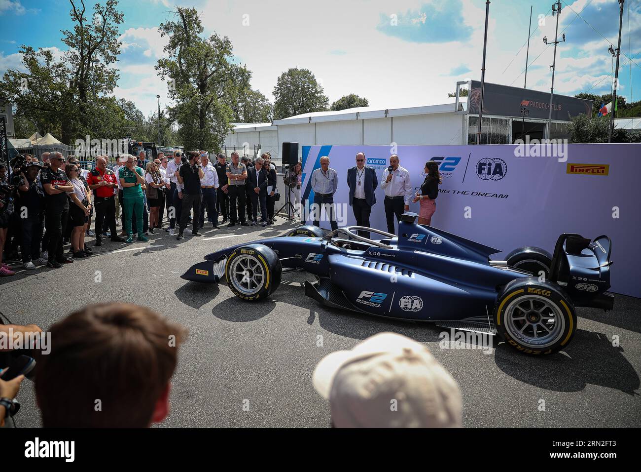 Présentation de la nouvelle voiture F2 pour la saison 2024 lors du GP d'Italie, Monza 31 août-3 septembre 2023 Championnat du monde de Formule 1 2023. Banque D'Images
