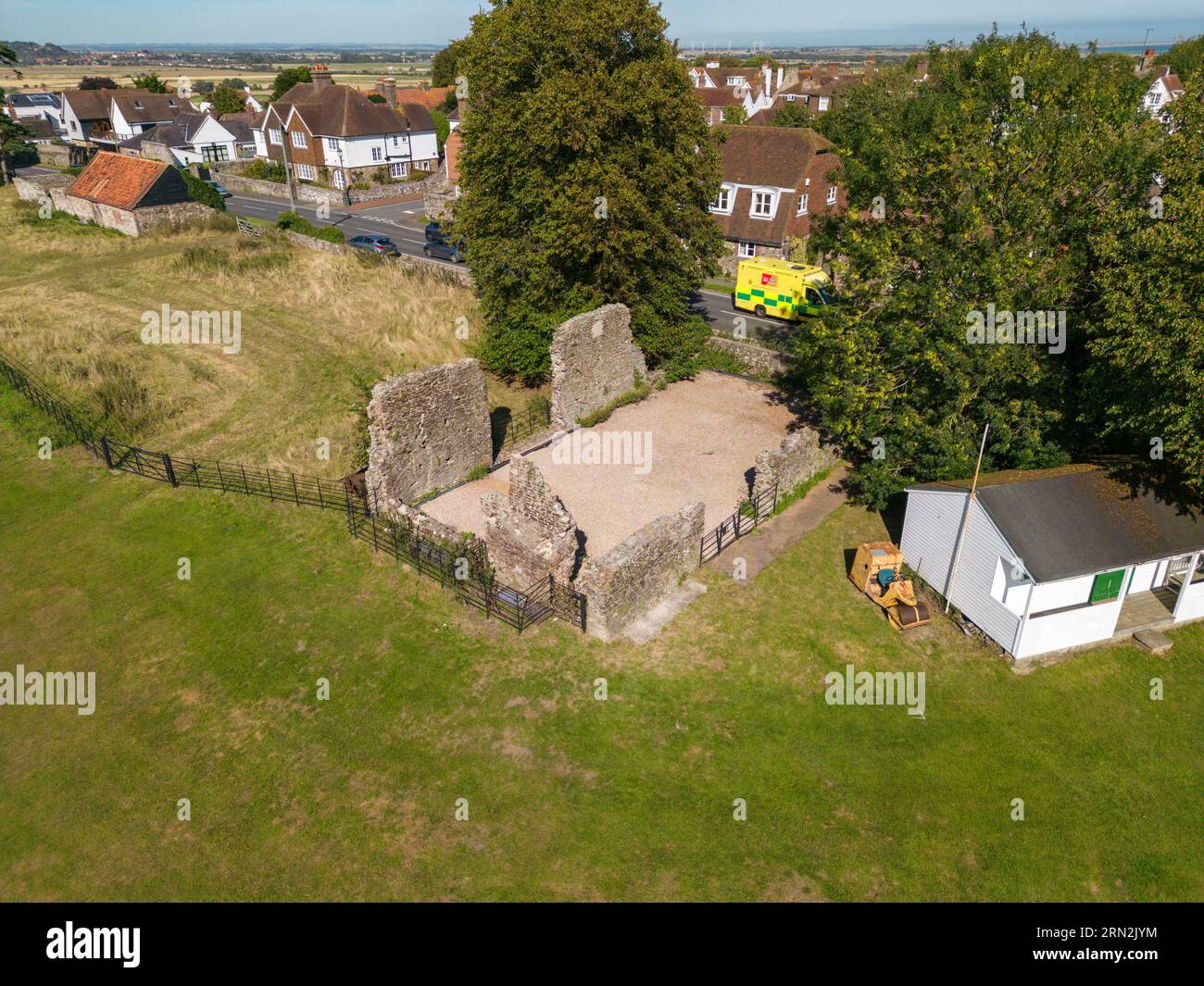 Vue aérienne de Blackfriars Barn and Cellar à Winchelsea, East Sussex, Royaume-Uni Banque D'Images