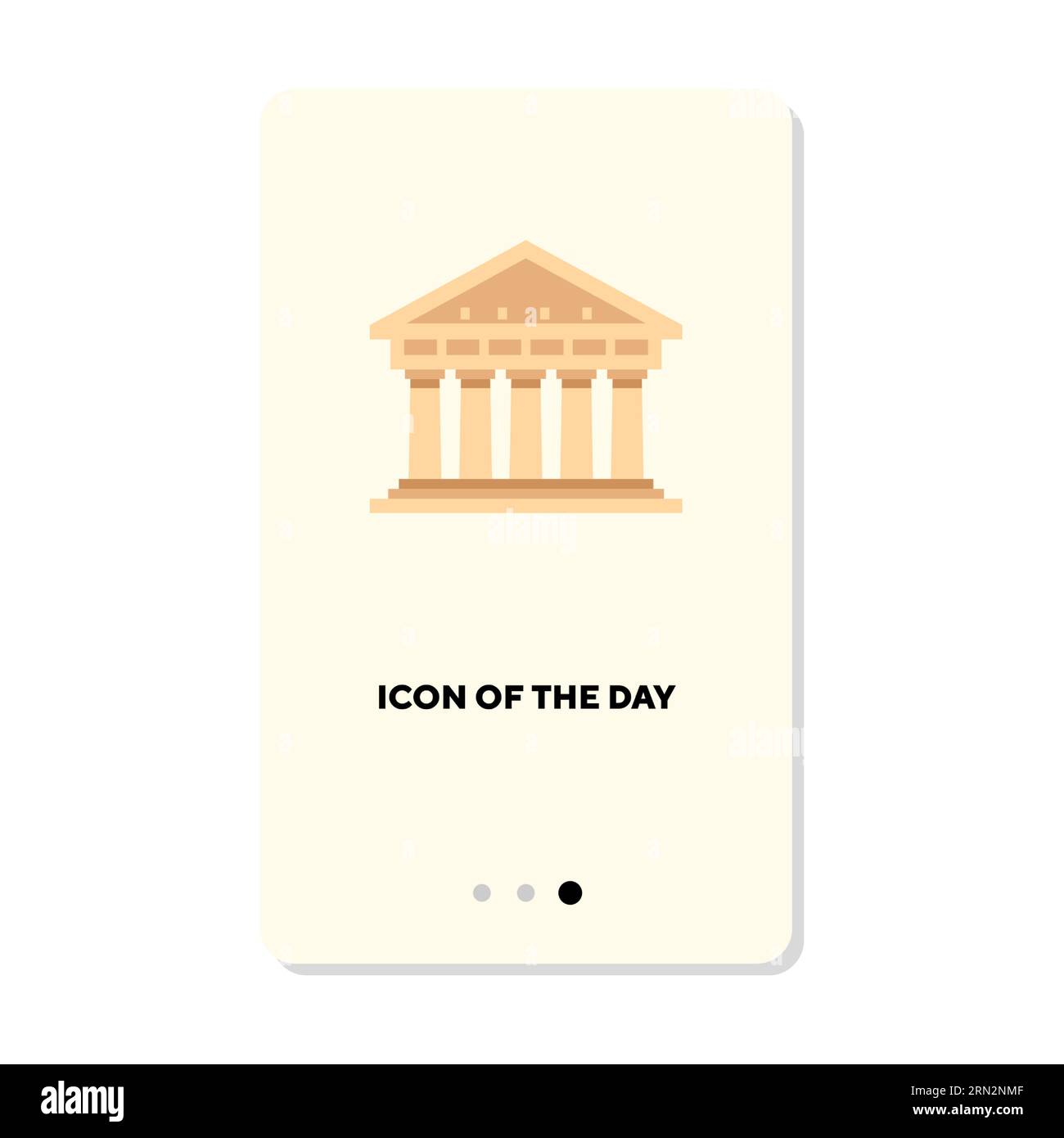 Façade de temple grec ou musée isolé sur blanc Illustration de Vecteur